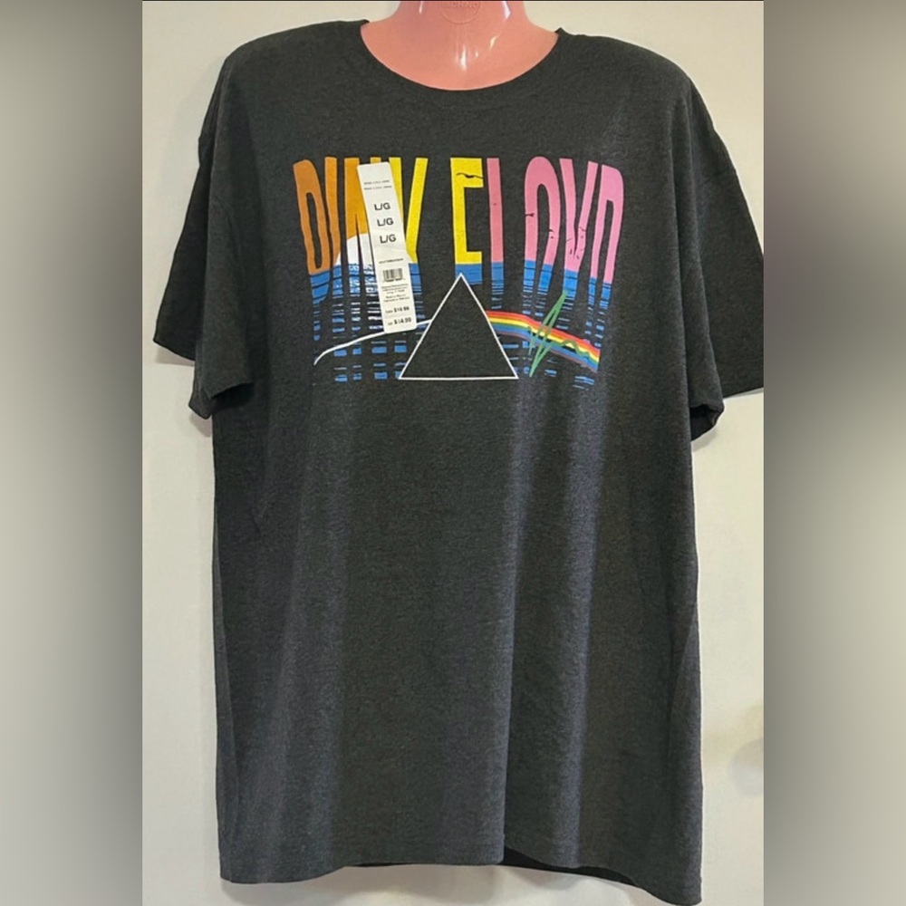 Pink Floyd Classic Rock Band Charcoal Gray Graphic T-Shirt Unisex LG NWT